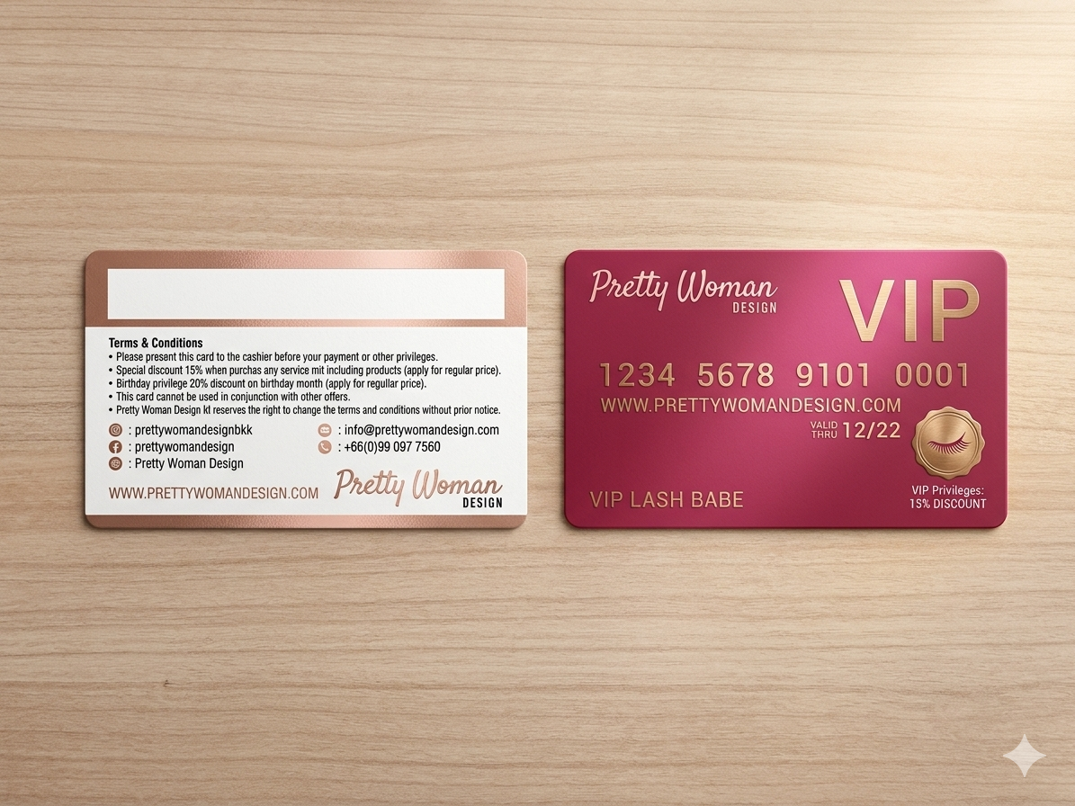 ตัวอย่างบัตร VIP และบัตรส่วนลดพิเศษ ดีไซน์สวยงาม