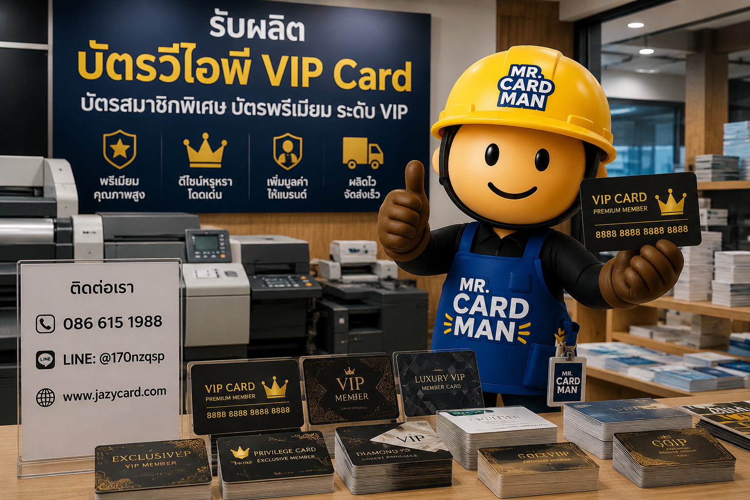 ตัวอย่างบัตร VIP พรีเมียม หลายรูปแบบ งานพิมพ์คมชัด