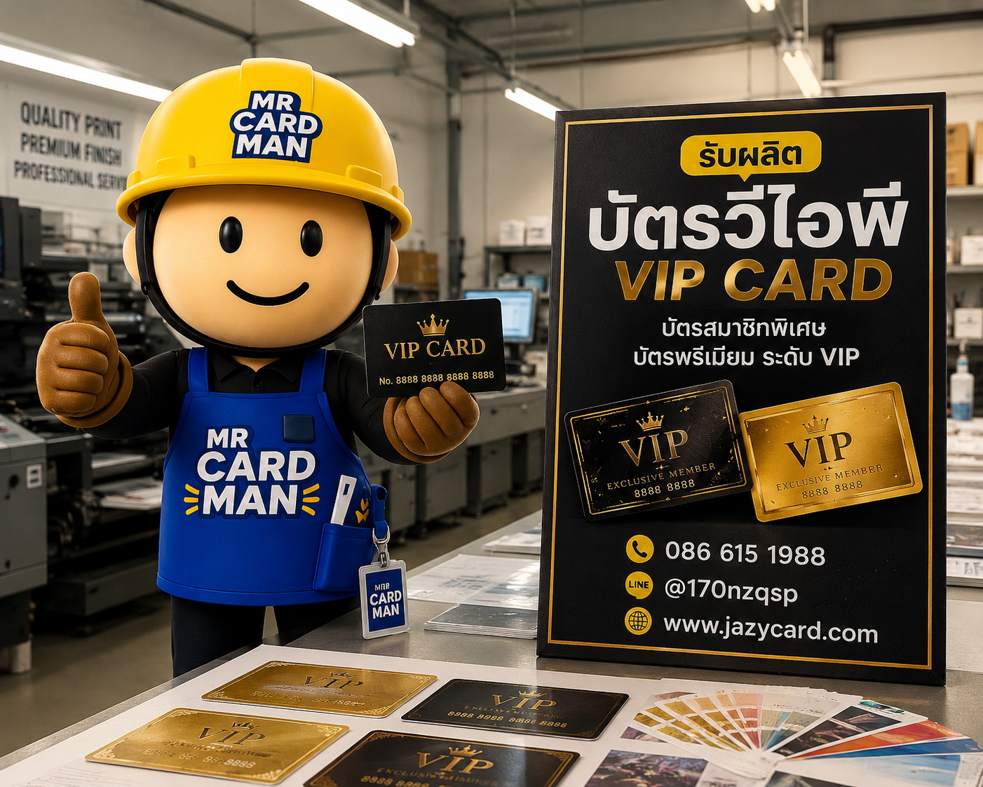ตัวอย่างบัตรวีไอพี VIP Card ดีไซน์หรูหรา พิมพ์สีทอง-เงิน